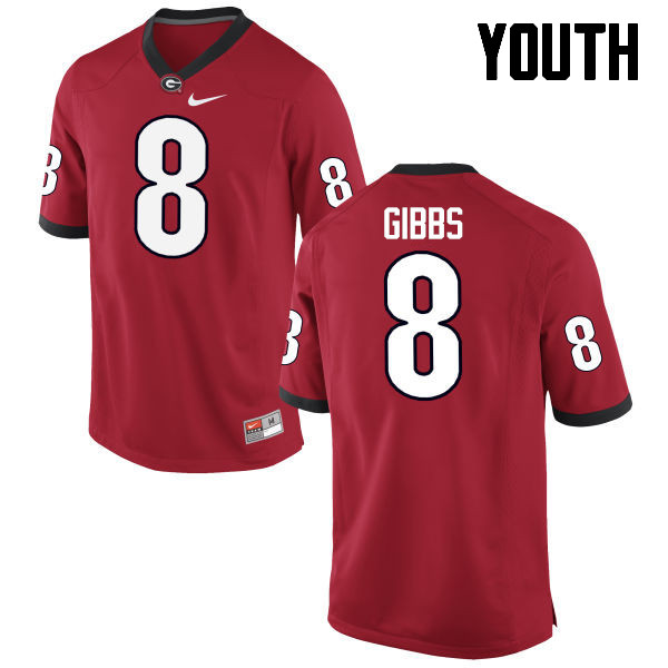 Youth Georgia Bulldogs #8 Deangelo Gibbs College Football Jerseys-Red
